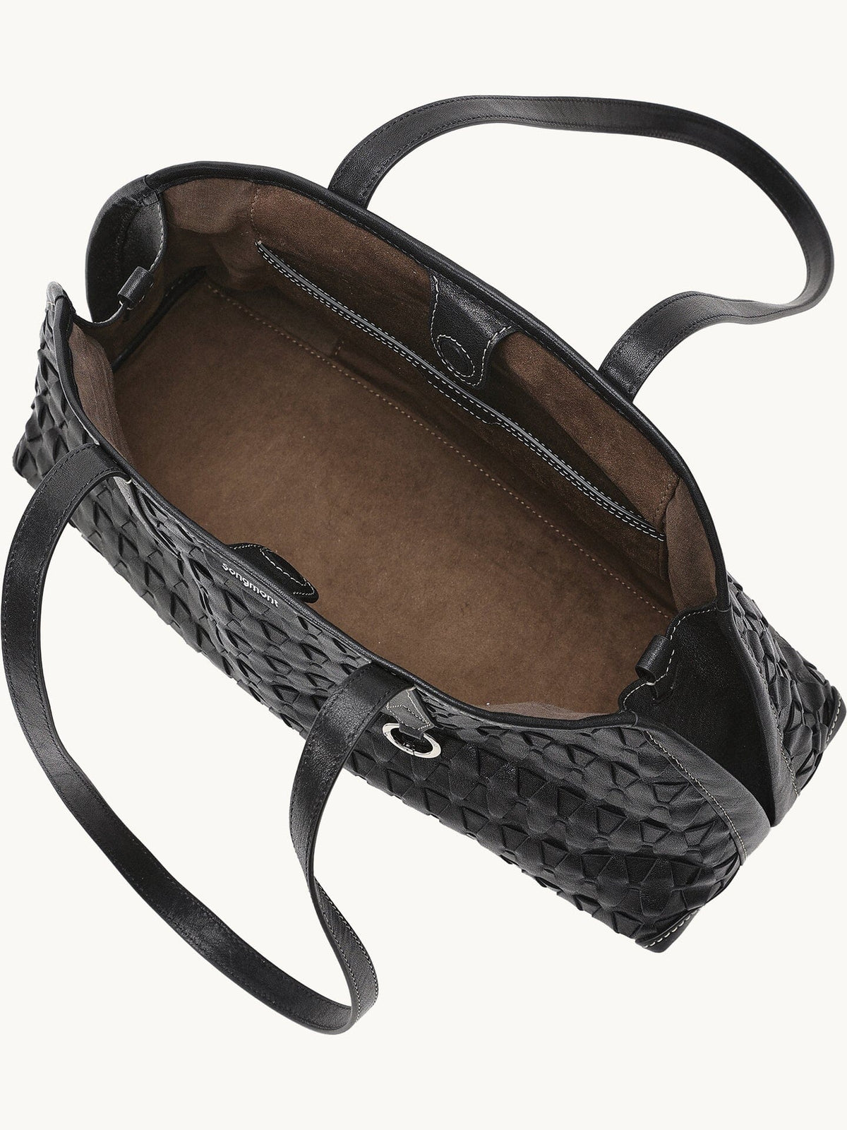 Handbag with lattice shellseeker pattern