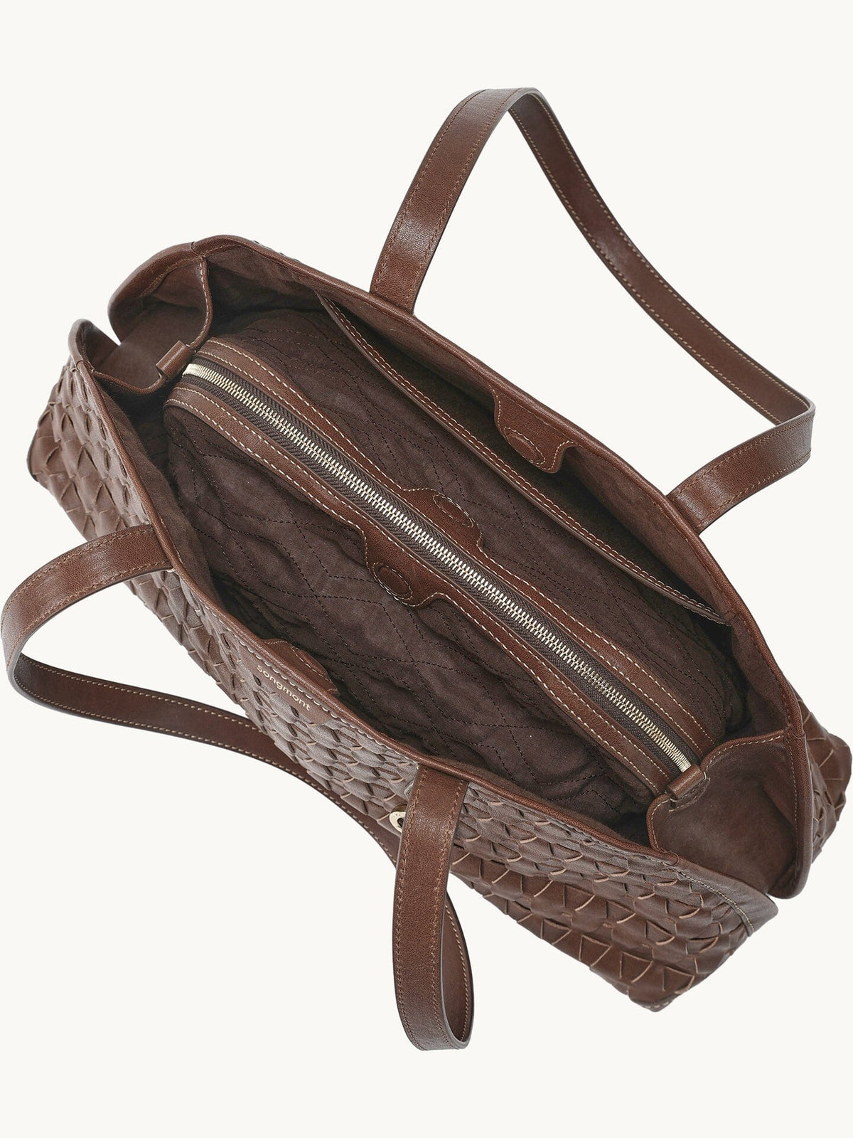 Handbag with lattice shellseeker pattern