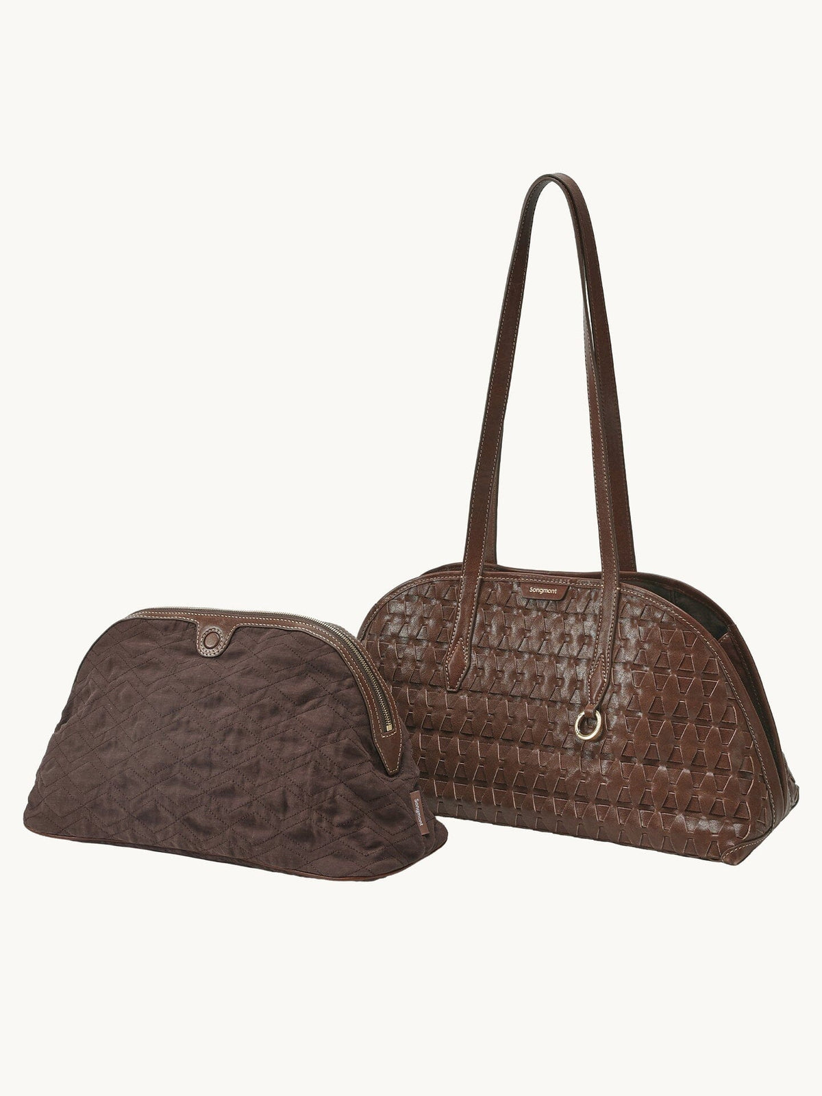Handbag with lattice shellseeker pattern